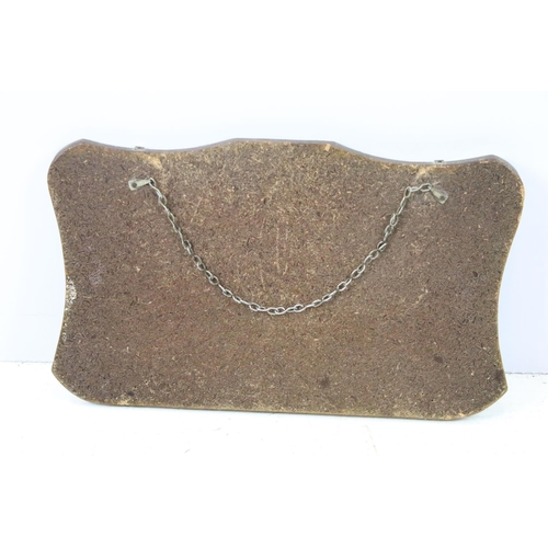 643 - Vintage octagonal mirror with stylised design, 35.5 x 61cm, shield shaped mirror, 31 x 50cm and anot... 