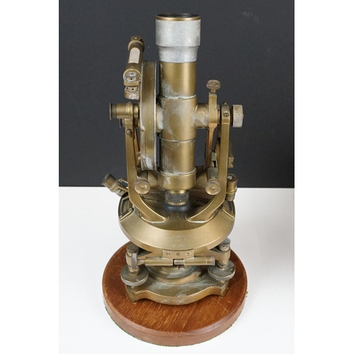 156 - A.G. Thornton brass theodolite, the circular section marked ' A. G. Thornton Ltd, Manchester, No. 12... 