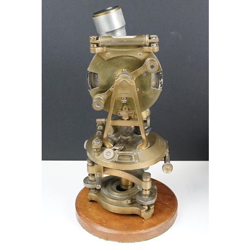 156 - A.G. Thornton brass theodolite, the circular section marked ' A. G. Thornton Ltd, Manchester, No. 12... 