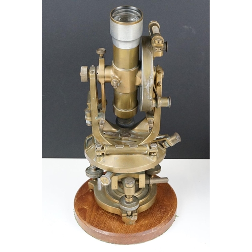 156 - A.G. Thornton brass theodolite, the circular section marked ' A. G. Thornton Ltd, Manchester, No. 12... 