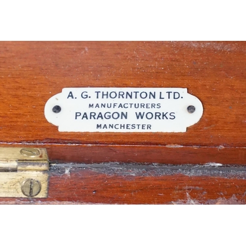 156 - A.G. Thornton brass theodolite, the circular section marked ' A. G. Thornton Ltd, Manchester, No. 12... 