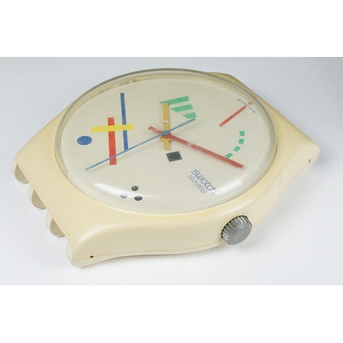 157 - Swatch Watch - Original Retro 1980’s Advertising Point of Sale Shop Displasy Swatch Swiss Wall Clock... 