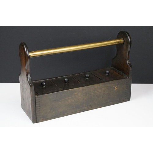 166 - Four section herb and spice box, 21cm high x 31cm wide x 10cm deep