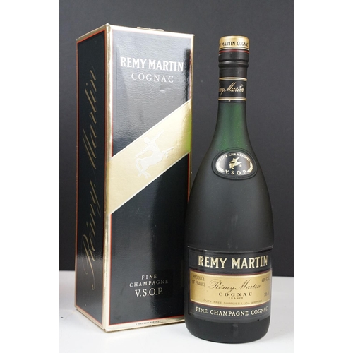 193 - Three bottles of Cognac to include Remy Martin fine champagne cognac V.S.O.P. (2 boxed 70cl bottles)... 