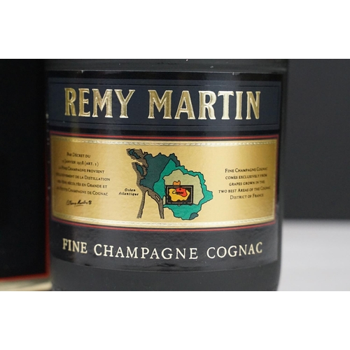 193 - Three bottles of Cognac to include Remy Martin fine champagne cognac V.S.O.P. (2 boxed 70cl bottles)... 