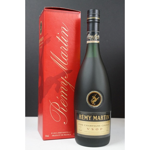 193 - Three bottles of Cognac to include Remy Martin fine champagne cognac V.S.O.P. (2 boxed 70cl bottles)... 