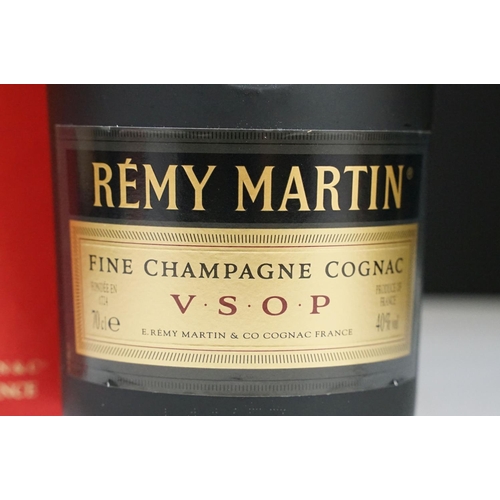 193 - Three bottles of Cognac to include Remy Martin fine champagne cognac V.S.O.P. (2 boxed 70cl bottles)... 