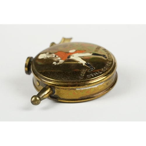 277 - Early 20th century ' Johnnie Walker ' Whisky  Enamelled Bowls Tape Measure marked ' born 1820 still ... 