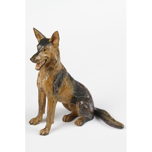 280 - Cold painted bronze figure of a dog, approx 10cm tall