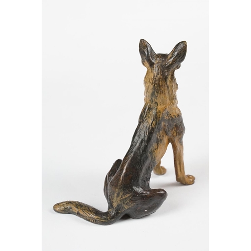 280 - Cold painted bronze figure of a dog, approx 10cm tall