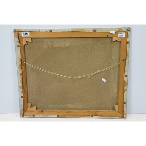 586 - Harold Dearden (British 1888 - 1962), workmen, oil on canvas, 50 x 61cm