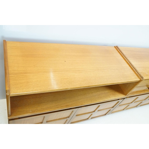 660 - Nathan Furniture teak side units, one comprising an arrangement of four drawers above two panelled d... 