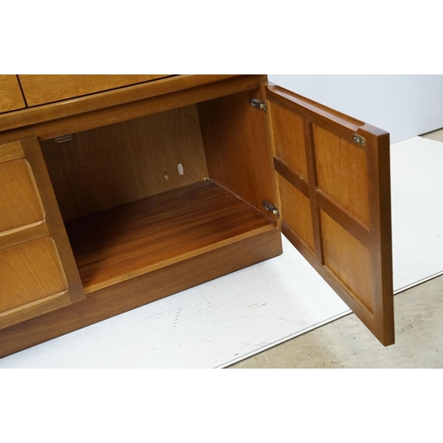 660 - Nathan Furniture teak side units, one comprising an arrangement of four drawers above two panelled d... 