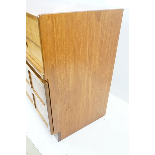 660 - Nathan Furniture teak side units, one comprising an arrangement of four drawers above two panelled d... 
