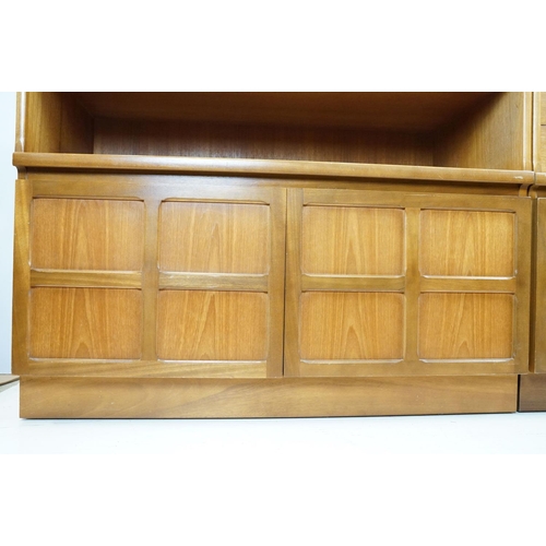 660 - Nathan Furniture teak side units, one comprising an arrangement of four drawers above two panelled d... 