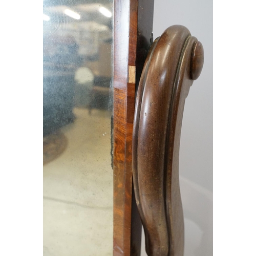 682 - Victorian mahogany swing frame mirror of substantial proportions, 153cm high x 77cm wide x 63cm deep
