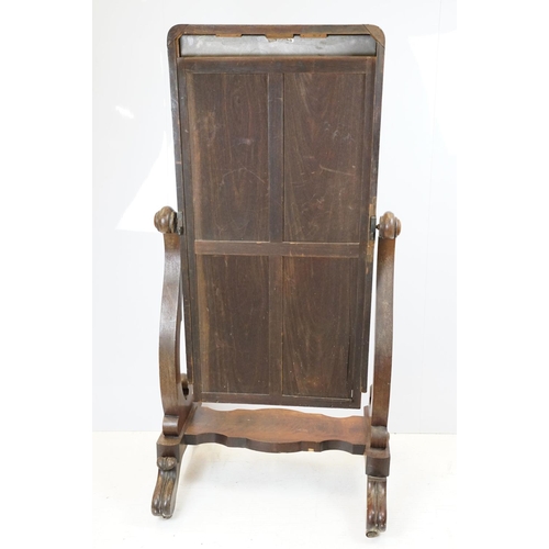 682 - Victorian mahogany swing frame mirror of substantial proportions, 153cm high x 77cm wide x 63cm deep