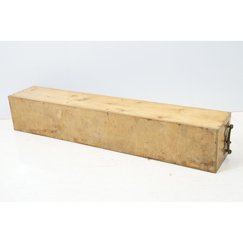 683 - Vintage pine cutlery and condiment box, 12.5cm high x 76cm wide x 13cm deep