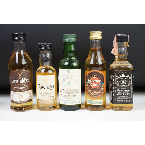 182A - Collection of assorted spirit miniatures to include Glenfiddich, Havana Club, Tobermory, Dufftown, R... 