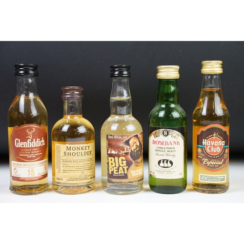 182A - Collection of assorted spirit miniatures to include Glenfiddich, Havana Club, Tobermory, Dufftown, R... 