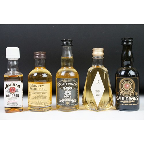 182A - Collection of assorted spirit miniatures to include Glenfiddich, Havana Club, Tobermory, Dufftown, R... 