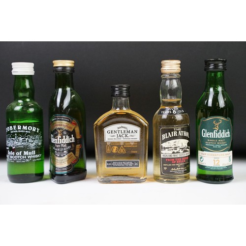 182A - Collection of assorted spirit miniatures to include Glenfiddich, Havana Club, Tobermory, Dufftown, R... 