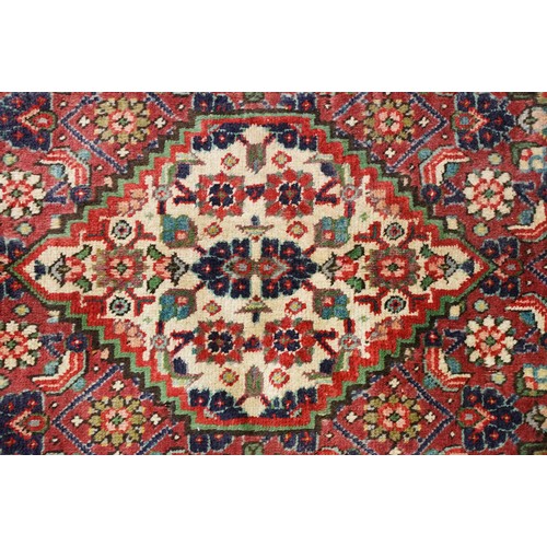 706 - Vintage blue ground Persian Tabriz carpet with traditional medallion design and multi-coloured field... 