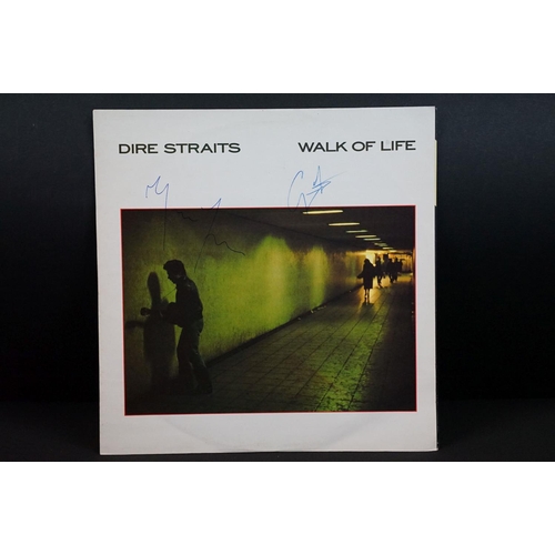 119 - Vinyl / Autographs - 7 Dire Straits related albums and 2 x 12” signed by Mark Knopfler and others, t... 