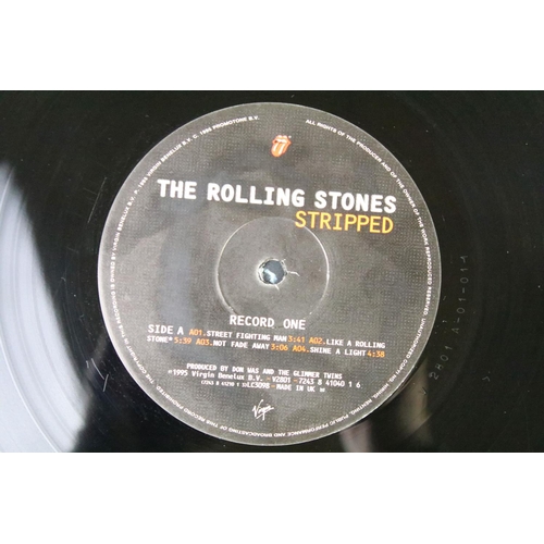 128 - Vinyl - 2 1990s Rolling Stones LPs to include: Stripped (UK / EU 1995 1st pressing double album with... 