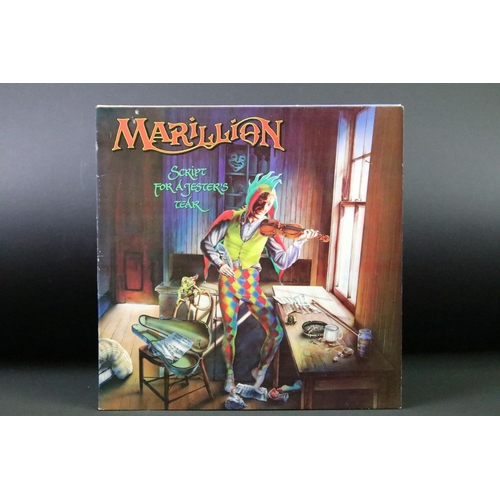 134 - Vinyl - 5 UK pressing Marillion albums to include: Script For Jester’s Tear, Fugazi, Misplaced Child... 