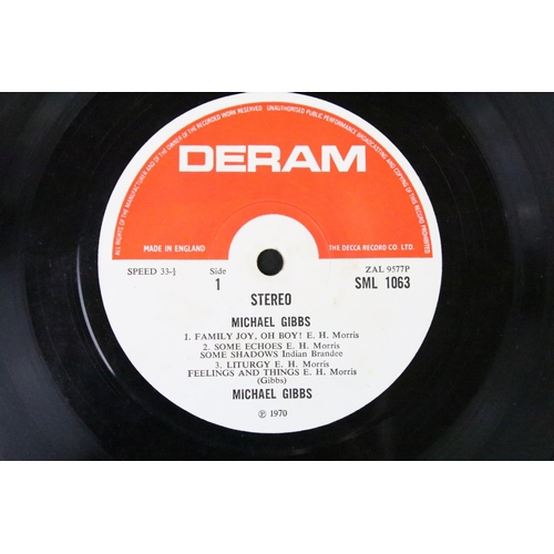 149 - Vinyl - Michael Gibbs self titled LP on Deram SML 1063 stereo pressing.  39/11 small price sticker t... 