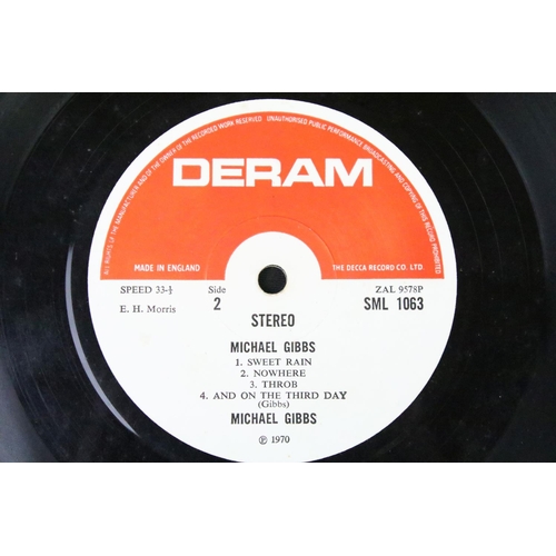 149 - Vinyl - Michael Gibbs self titled LP on Deram SML 1063 stereo pressing.  39/11 small price sticker t... 