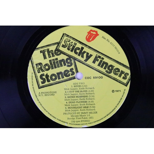 183 - Vinyl - 2 Original UK pressing copies of The Rolling Stones Sticky Fingers - one with zipper and ins... 