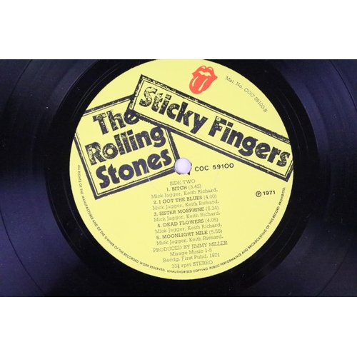 183 - Vinyl - 2 Original UK pressing copies of The Rolling Stones Sticky Fingers - one with zipper and ins... 