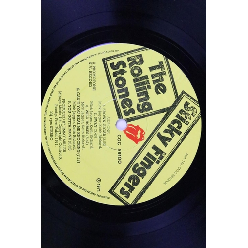 183 - Vinyl - 2 Original UK pressing copies of The Rolling Stones Sticky Fingers - one with zipper and ins... 