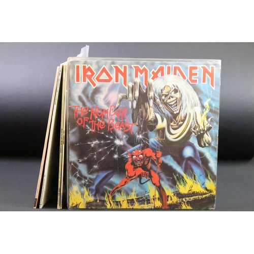 197 - Vinyl - 6 Heavy Metal / Rock albums to include: Iron Maiden – The Number Of The Beast (UK 1982, with... 