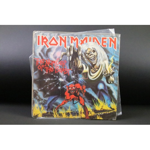 197 - Vinyl - 6 Heavy Metal / Rock albums to include: Iron Maiden – The Number Of The Beast (UK 1982, with... 