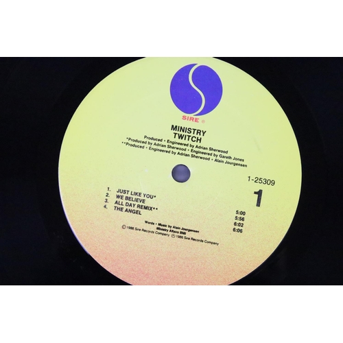 522 - Vinyl - 2 album (one 10” album), one 12” and one 10” by Ministry to include: Twitch (US 1986 album, ... 