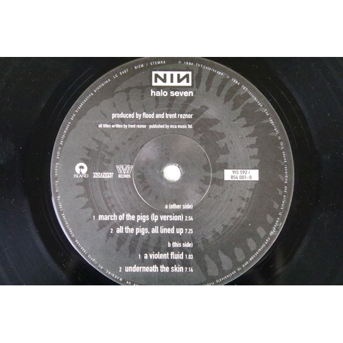 523 - Vinyl - One album, one 12” and 2 x 9” by Nine Inch Nails to include: Pretty Hate Machine (UK 1989 wi... 