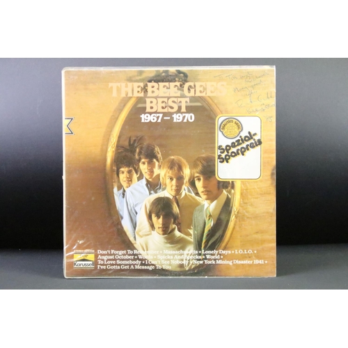 485 - Vinyl & Autographs - 5 signed LPs to include The Bee Gees (signed an dedicated 