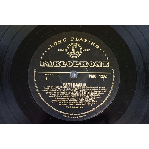 13 - Vinyl - The Beatles - Please Please Me. UK 1963 1st pressing on Parlophone Records PMC 1202. Gold & ... 