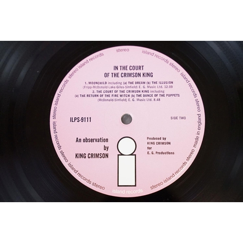 4 - Vinyl - King Crimson In The Court Of The Crimson King Original UK 1969 1st Pink i labels, A2 / B 3 m... 