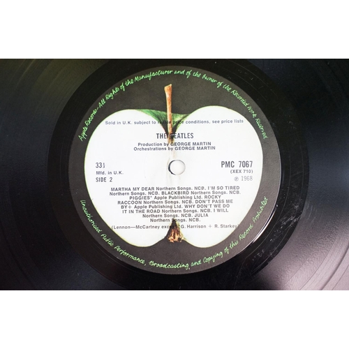 7 - Vinyl - The Beatles White Album PMC 7067/8.  No. 0355230, mono top opener, MFD UK credit to labels, ... 