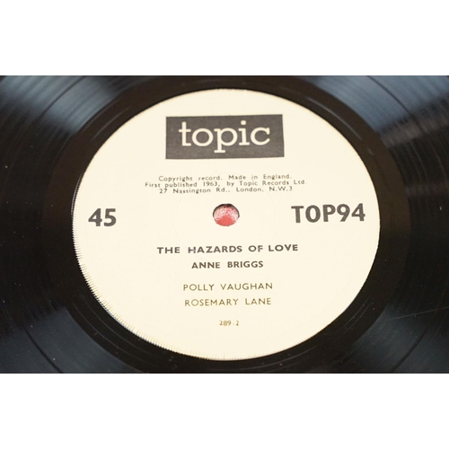 97 - Vinyl - Anne Briggs The Hazards Of Love EP on Topic Records TOP 94. Original UK 1964 1st pressing 7”... 