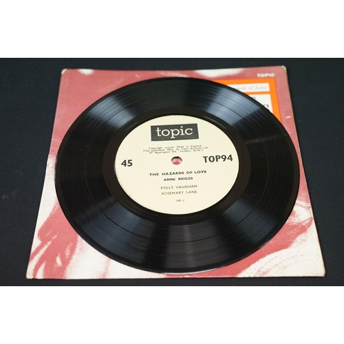 97 - Vinyl - Anne Briggs The Hazards Of Love EP on Topic Records TOP 94. Original UK 1964 1st pressing 7”... 