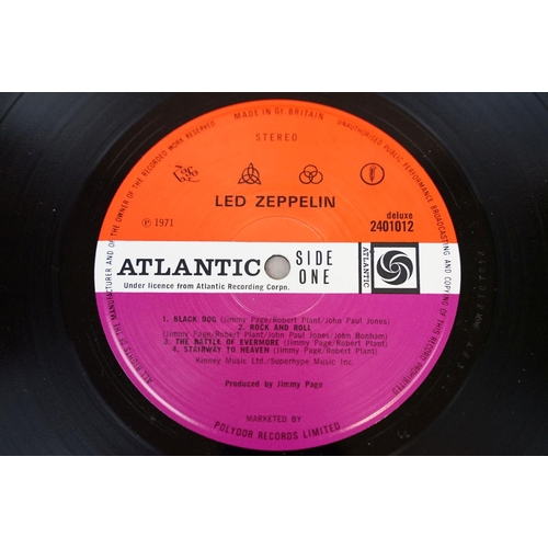 41 - Vinyl - Led Zeppelin IV/ 4 symbols LP on Atlantic Records 2401012. Original UK 1971 plum labels, ver... 