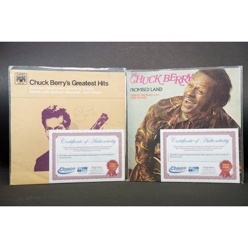 57 - Vinyl / Autograph - 2 Chuck Berry albums signed by Chuck Berry with COA.  VG+