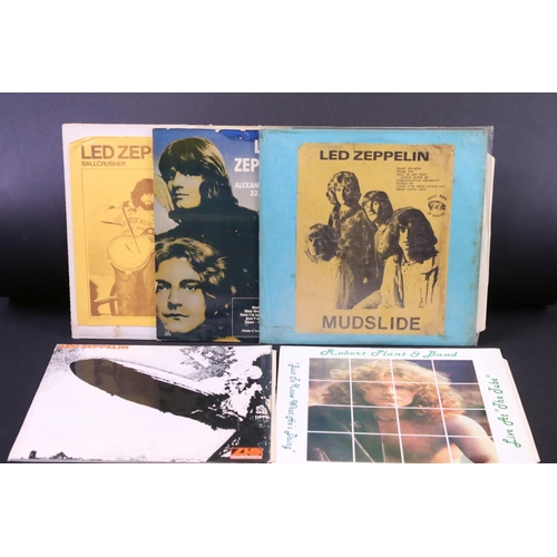 643 - Vinyl - 5 Led Zeppelin and related albums including 4 private pressing examples to include: Mudslide... 