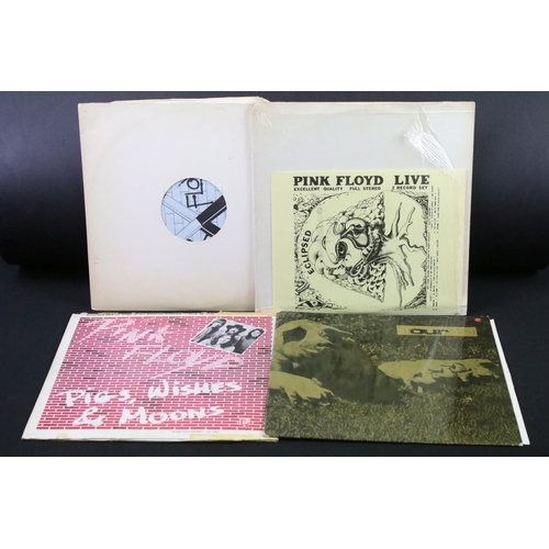 646 - Vinyl - 4 Pink Floyd private pressing albums to include: Eclipsed (private press double album) VG+, ... 