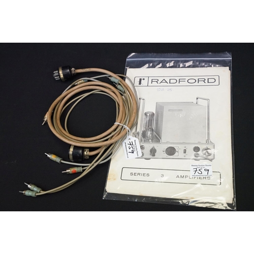 Stereo equipment - Radford STA 25 Series 3 Power Amplifier, Radford SC22 Control  Unit, Radford FMT.1